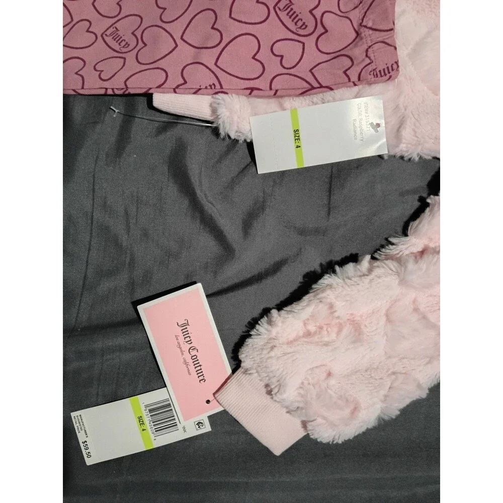 Juicy Couture Size 4 Kids Plush Pink Sweater And Matching Pants